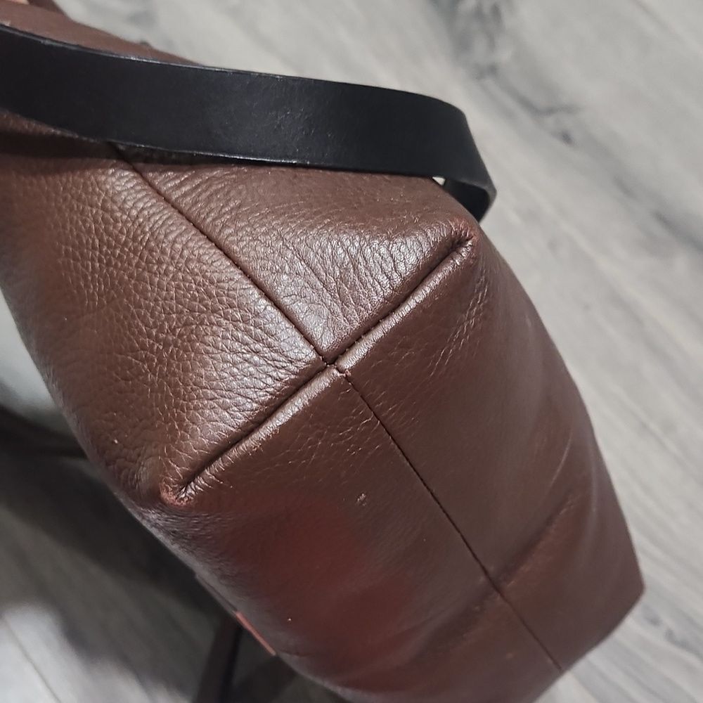 Vintage Espresso Fossil Dawson Pebbles Leather Satchel Bag - Picture 9 of 10